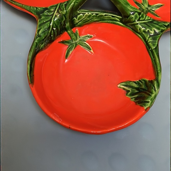Vintage Maruhon "Tomato" 3-part Condiment Dish with center handle Japan 1950s - Picture 2 of 11